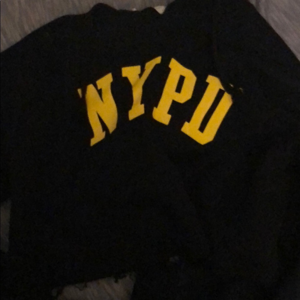 Dark blue hoodie that say NYPD